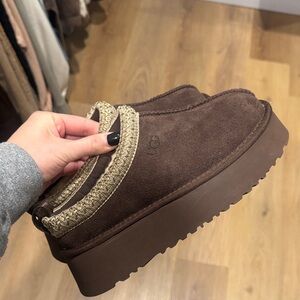 UGG Women's Dark Brown Suede Platform Shoes